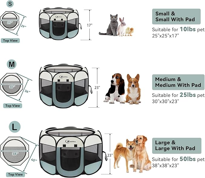 Medium Dog Cat Playpen, Puppy Pet Playpen Indoor - Image 8