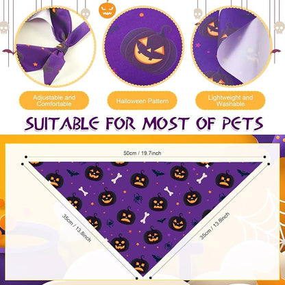 Abbylike 50 Pcs Halloween Dog Bandanas Bulk Pumpkin Bandanas - Image 3