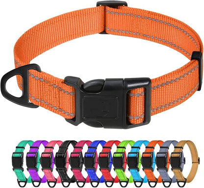 TagME Reflective Nylon Dog Collars, Adjustable Classic Pet Collar by TagME
