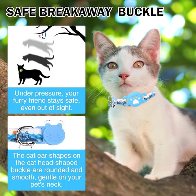 Airtag Cat Collar Breakaway, Cute GPS Cat Tracker Collars - Image 5