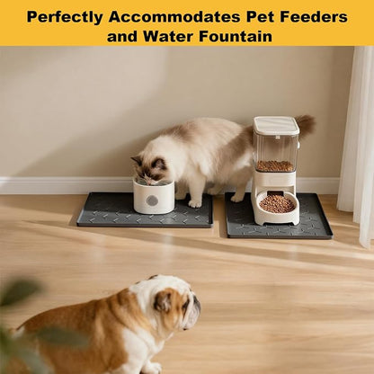 Pieviev 16''x12'' Dog Cat Food Bowl Mat, Silicone Waterproof Food Grade Pet - Image 7