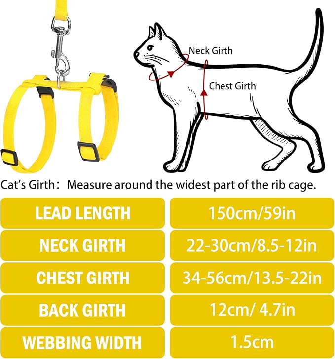 PUPTECK Adjustable Cat Harness and Leash Set Escape Proof Kitten Strap Collar - Image 2