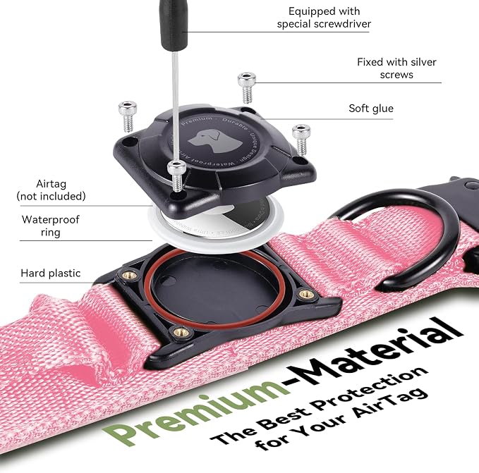 2025 Upgrade Waterproof AirTag Dog Collar, Military Tactical Dog Collar - Image 3