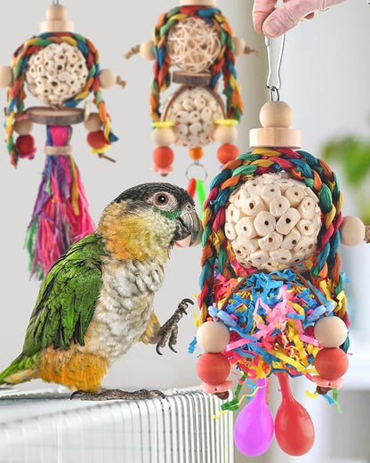 Bissap 3PCS Bird Parrot Foraging Shredder Hanging Toys Sola Balls - Image 6
