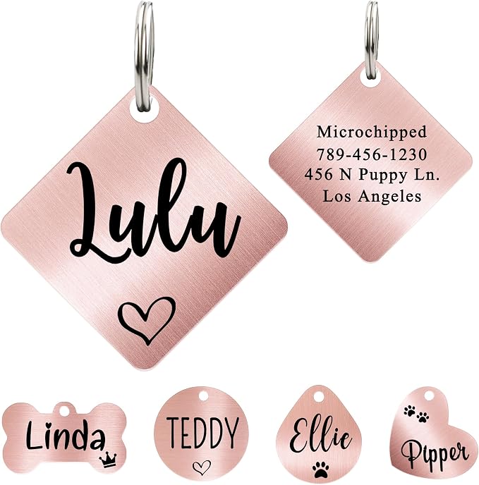 Ultra Joys Dog ID Tag, Custom Dog Tag Personalized Cat Tag, Pet ID Tag by UltraJoys