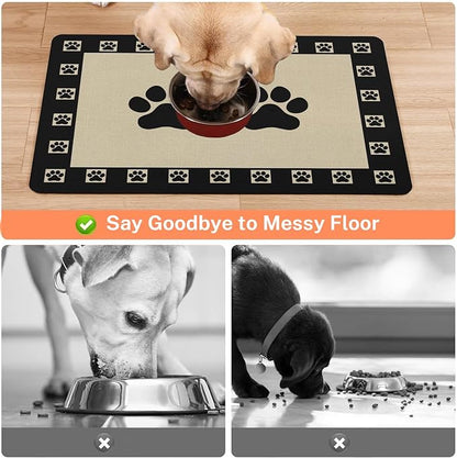 Absorbent Pet Dog Bowl Mat for Food and Water, Pet Cat Food Feeding Mat - Image 3