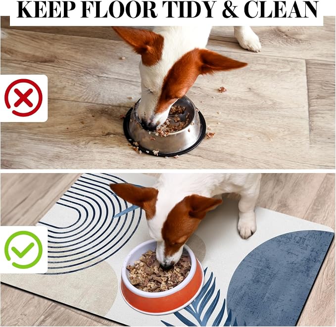 Dog Food Mats for Floors, Absorbent Dog Bowl Mat for Food and Water Dispenser - Image 5