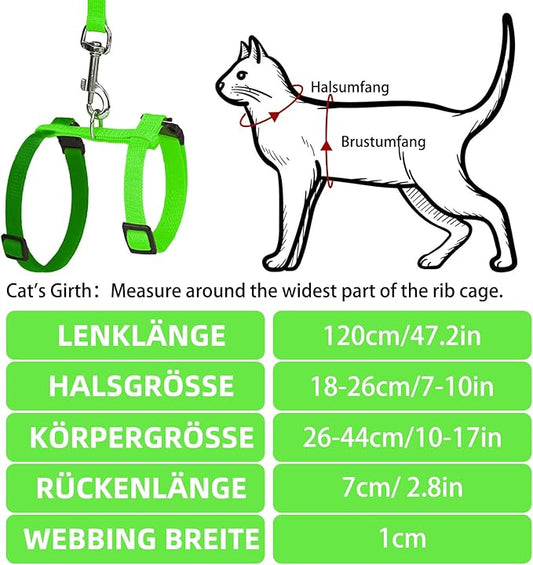 PUPTECK Adjustable Cat Harness and Leash Set Escape Proof Kitten Strap Collar - Image 2