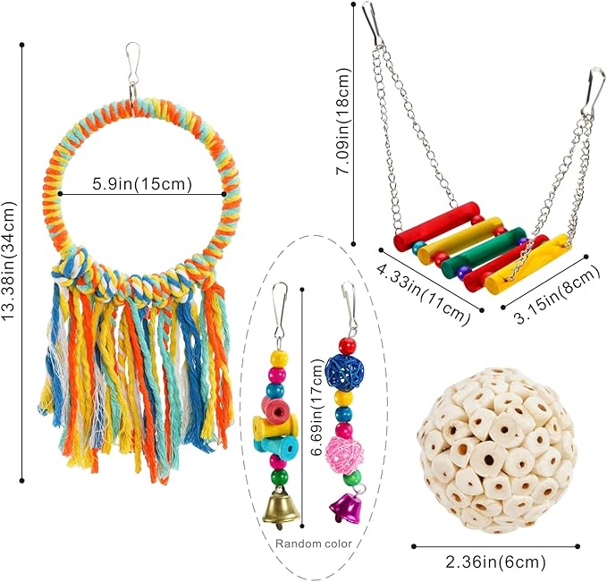 Bird Swing Toys, Parakeet Toys Natural Birds Toys Bird Cage Accessories - Image 6