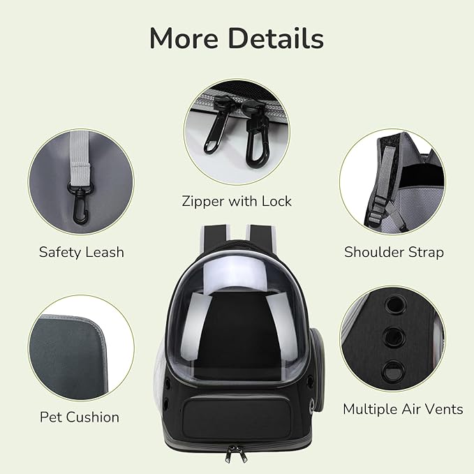 Cat Backpack Carrier for Large Cats, Expandable Cat Bubble Backpack, Dog - Image 6