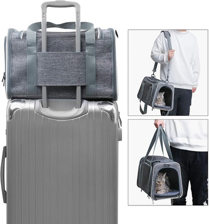 Cat Carrier - Soft-Sided Dog Pet Carrier, Portable Foldable Pet Bag up to 28 Lbs - Image 5