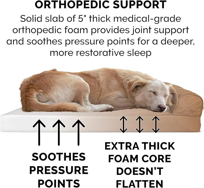 Furhaven Orthopedic Dog Bed for Large Dogs w/ Removable Bolsters & Washable - Image 5