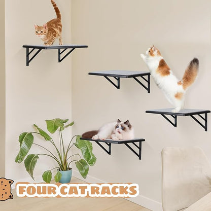 Cat Wall Shelves Set of 4, Purrfect Cat Furniture Set - Image 3