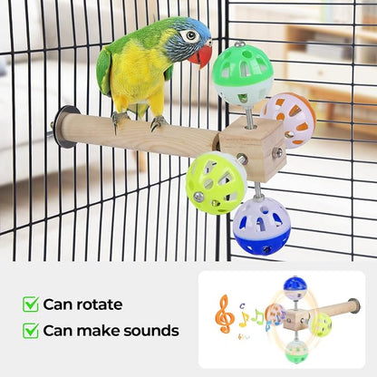 Bird Stand Perch Toy with Rotating Balls, Bird Toys - Image 3