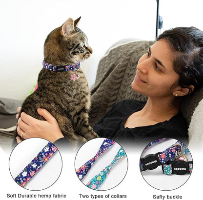 2 Pack Green Flower Cat Collars Breakaway - Image 2