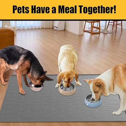 Large Dog Mat for Food and Water, 31.8"x23.8" Silicone Pet Feeding Mats - Image 7