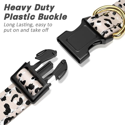 Reflective Dog Collar for Medium Dogs, Cute Leopard Style Adjustable Heavy-Duty - Image 4