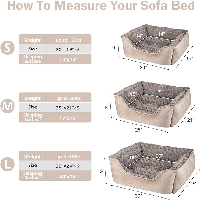 JOEJOY Rectangle Dog Bed for Large Medium Small Dogs - Image 4