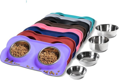 Hubulk Pet Dog Bowls 2 Stainless Steel Dog Bowl by Hubulk