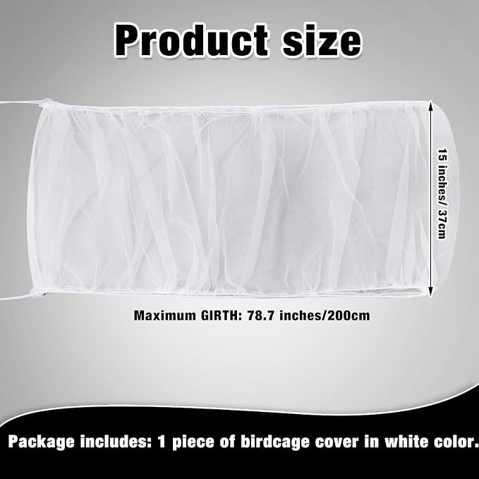 Shappy Large Bird Cage Seed Catcher, Bird Cage Cover Net Skirt Guard, - Image 2