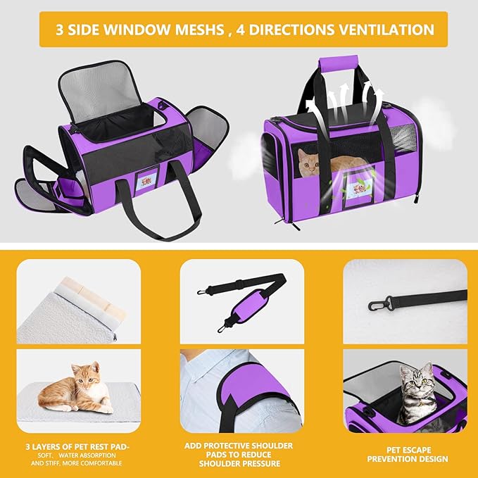 Cat Carrier Pet Carriers Airline Approved - Image 5