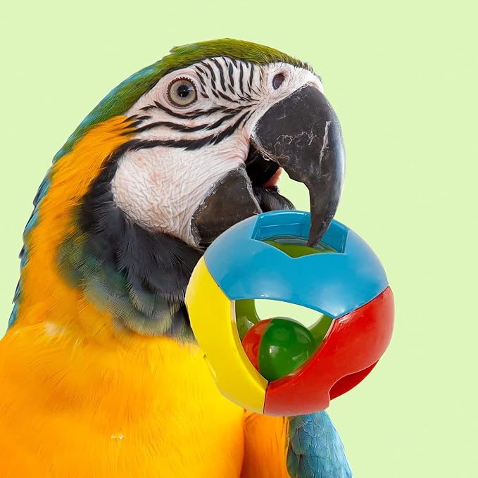SIMENA Parrot Ball Toy with Bell, Cage Hanging Accessories - Image 2