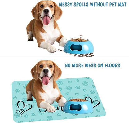 Personalized Dog Cat Mat with Name Photo Custom Placemat Feeding Mats - Image 5