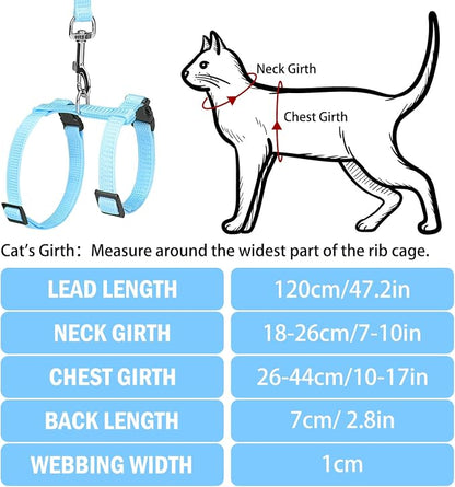 PUPTECK Adjustable Cat Harness and Leash Set Escape Proof Kitten Strap Collar - Image 2