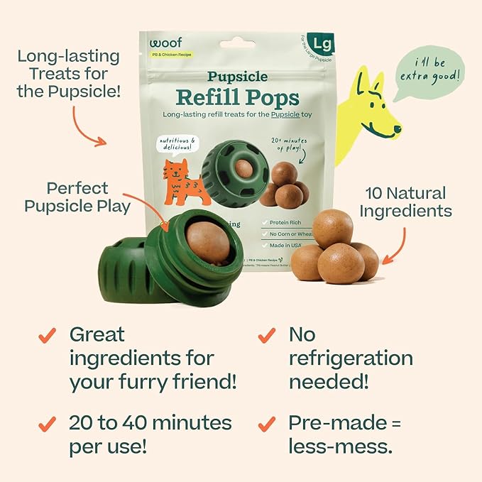 WOOF Pupsicle Refill Pops, Delicious Long Lasting Dog Treats, Pre-Made Pupsicle - Image 6