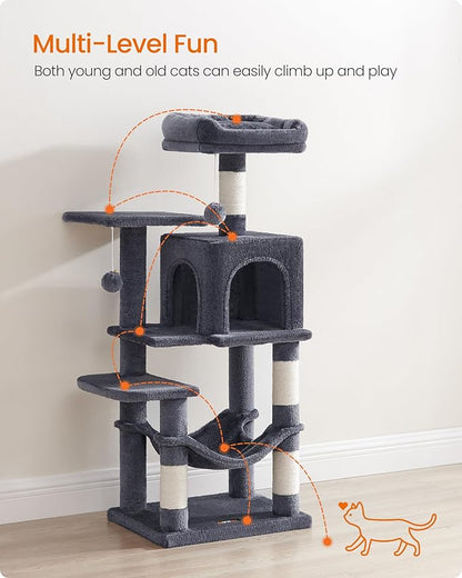 Feandrea Cat Tree, 44.1-Inch Cat Tower, Plush Multi-Level Condo - Image 3