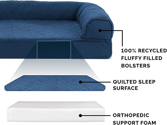 Furhaven Orthopedic Dog Bed for Large Dogs w/ Removable Bolsters & Washable - Image 4