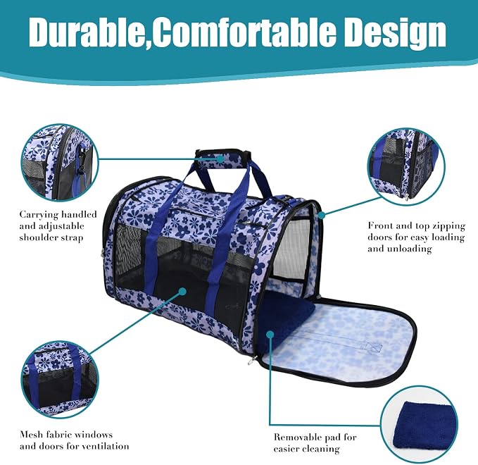 Soft-Sided Kennel Pet Carrier for Small Dogs, Airline Approved Cat Carriers Dog - Image 2