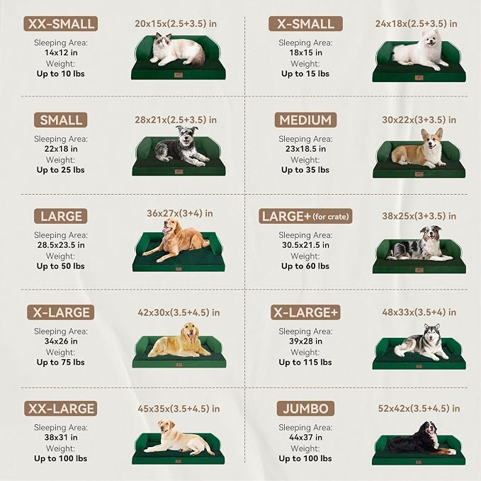 Orthopedic Large Dog Bed Washable, Orthopedic Emerald Dog Beds - Image 3