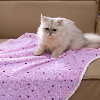 1 Pack 3 Blankets Super Soft Cute Dot Pattern Pet Blanket Flannel Throw - Image 7
