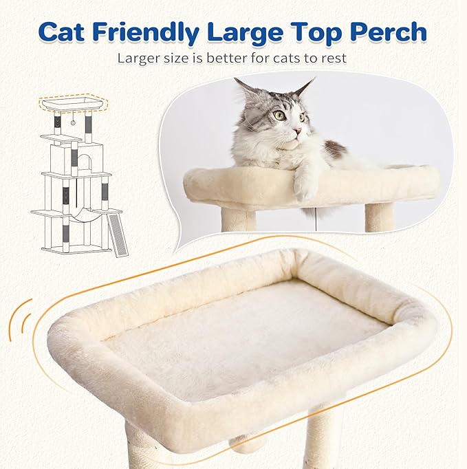 Cat Tree Tower 63in Multi-Level Cat Tower - Image 3