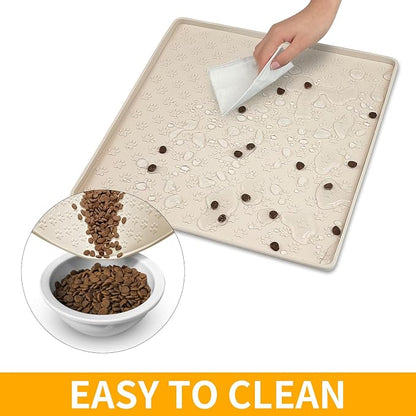 Ptlom Pet Placemat for Dog and Cat, Waterproof Non-Slip Silicone Feeding Bowl - Image 7