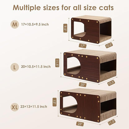 EHEYCIGA Cardboard Cat Scratcher House, 23-Inch Corrugated Cat Scratcher - Image 6