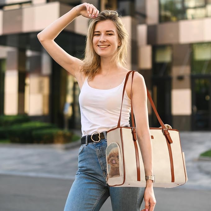 Fashion Dog Purse Pet Carrier Leather Bag - Image 7