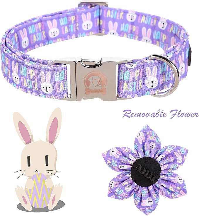 MR. CHUBBYFACE Easter Dog Collar, Adjustable Puppy Collar Bowtie - Image 2