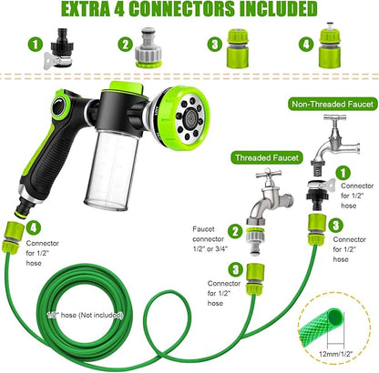 Dog Washing Hose Attachment, 8-in-1 Sprayer Mode Garden Hose Nozzle - Image 9