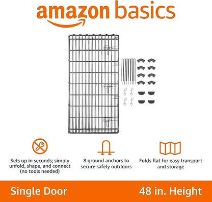 Amazon Basics Foldable Metal Indoor/Outdoor Dog Playpen, Octagonal Exercise Pen - Image 5