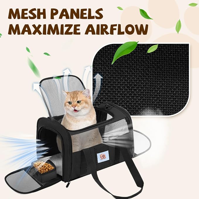 Cat Carrier Soft for Pets Up to 15 Lbs, Cat Travel Bag - Image 4