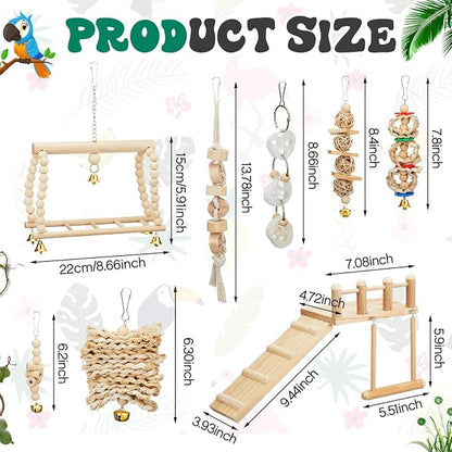 10 Pcs Parrot Swing Toys and Bird Perches Platform - Image 3