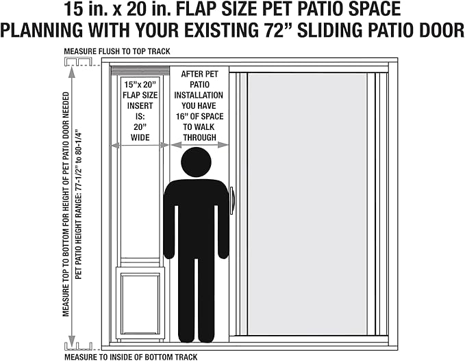 Ideal Pet Products Aluminum Pet Patio Door, Adjustable Height 77-5/8" to 80-3/8" - Image 2