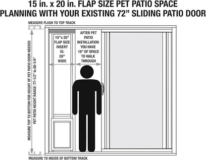 Ideal Pet Products Aluminum Pet Patio Door, Adjustable Height 77-5/8" to 80-3/8" - Image 2