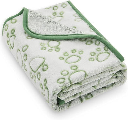 Green Throw Dog Blanket for Puppy Gifts, Dog Stuff Used for Pet Beds, Washable by STUFFED