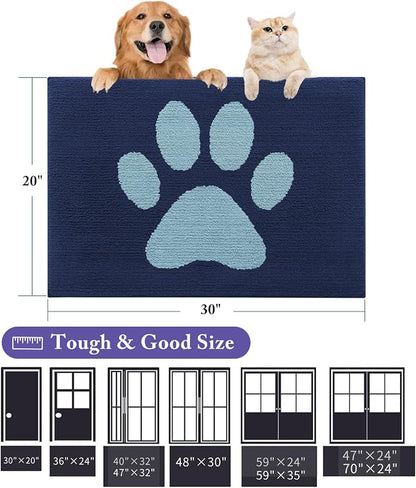Buganda Dog Door Mat for Muddy Paws, Absorbent Dirt Trapper Washable Indoor - Image 2