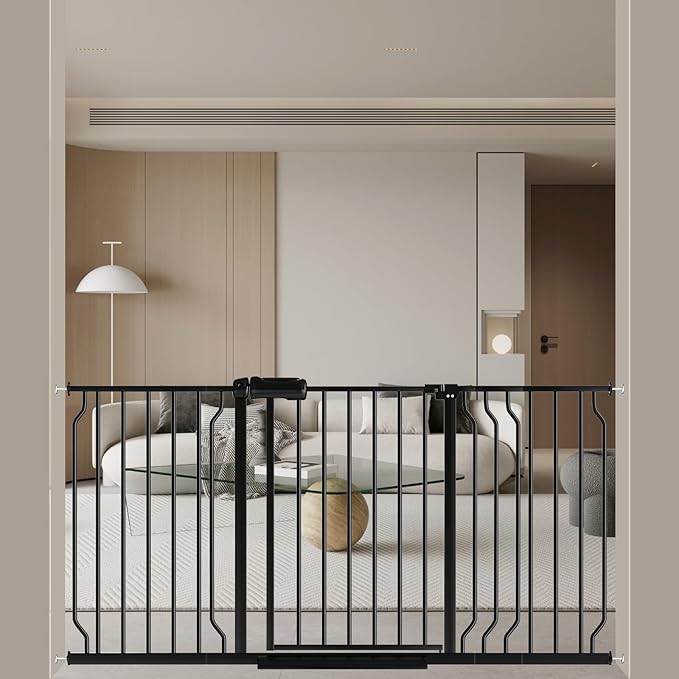 WAOWAO Baby Gate 52.76-62.2" Extra Wide Pressure Mounted Walk Through Swing by WAOWAOBABYSAFETYPRODUCTS