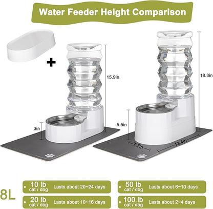 RIZZARI Automatic Pet Waterer, Gravity Stainless Steel Water Dispenser - Image 2