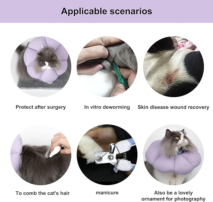 Cat Cone Collar, Cute Waterproof Cat Recovery Collar, Anti-Bite Lick Wound - Image 4